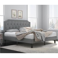 King Upholstered Platform Bed Frame