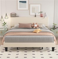 Queen Size Bed Frame With Adjustable Headboard