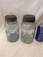 Atlas Baby Blue & Blue Quart Jars