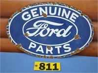 Oval porcelain Ford sign w/ chips, 16 1/2"x11"