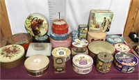 Large Lot of Vintage and Collectible Tins