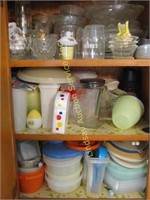 Group plasticware, glasses, plates, bowls &