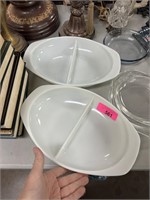2PC PYREX DIVIDED DISHES