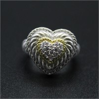 Sterling Silver Heart Form Ring