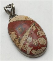 Sterling Silver Pendant W Polished Stone