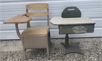 (2) Vintage Wooden Desks