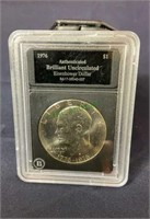 Coin - encapsulated uncirculated Eisenhower dollar