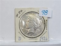 1926 D Silver Peace Dolar 90% Silver