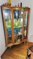 CURIO CABINET WITH CURVED GLASS DOOR