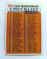 1981-82 Basketball Checklist Unmarked Card #76