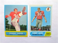 2 Topps Tommy Davis Cards 1963 #138 1968 #165