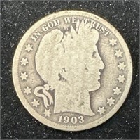 Silver 1903-O Barber Half Dollar