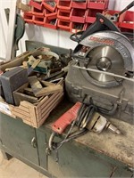 Skil Saw, Milwaukee drill, box of misc