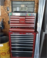 Craftsman 2 section tool box on wheels with tools