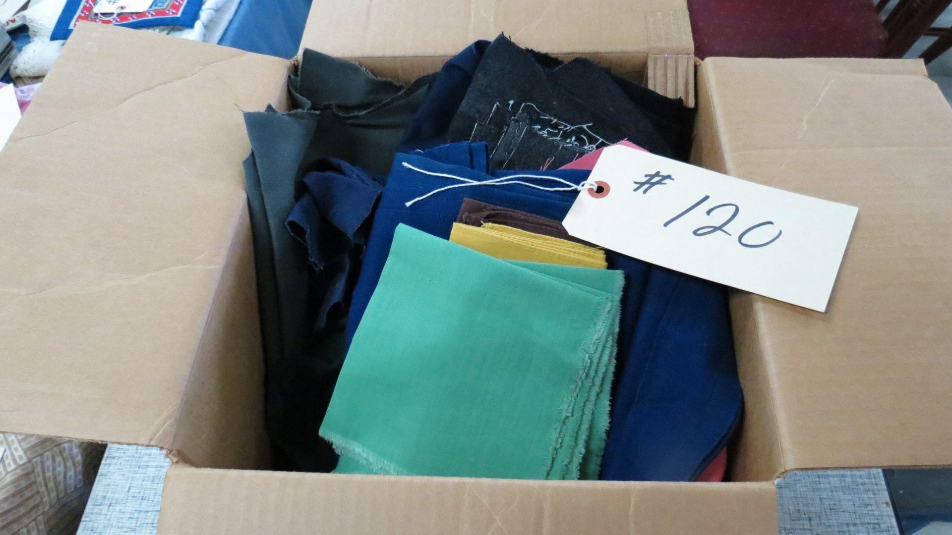 FULL BOX OF MISC. FABRICS MOST COTTON PIECES