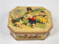 VINTAGE TIN LITHO THREE LITTLE PIGS TIN