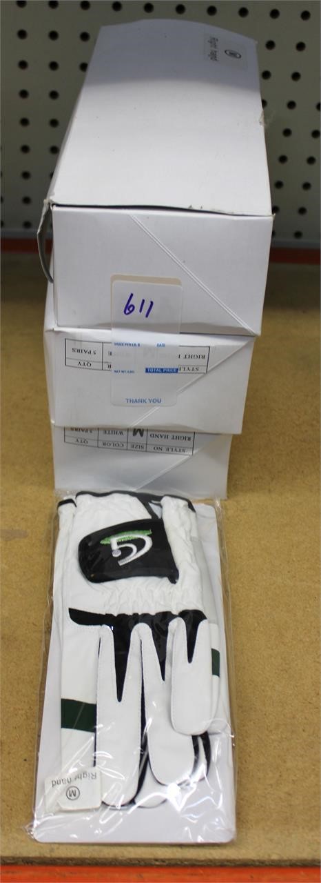 New Leather R Hand Medium Golf Gloves 15 Sets