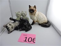 Napco,Japan,&Keeler California Cat Figurines