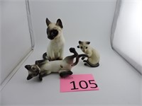 Vintage Porcelain Siamese Cat Figurines