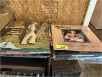 2 stacks of old records