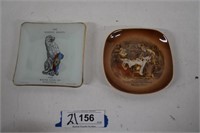 Two Vintage Small Glass Plates From England