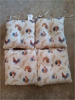 4 rooster chair cushions