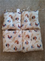 4 rooster chair cushions