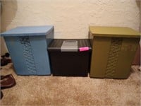 3 plastic boxes