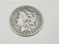 1892 Carson City Morgan Silver Dollar Coin