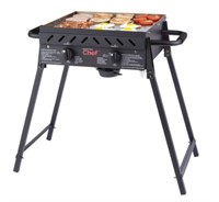 MASTER CHEF 2-BURNER PORTABLE GAS GRIDDLE