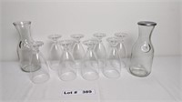STEMMED WATER GLASSES WITH CARAFES