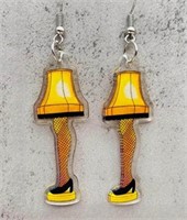 Leg Lamp Acrylic Dangle Earrings; Brand New!