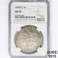 1878-CC Morgan Silver Dollar NGC AU55