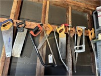 Miter saws, buck saws, hack saw, hand saws (11