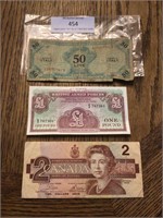 (3) Assorted Vintage Foreign Currency Notes