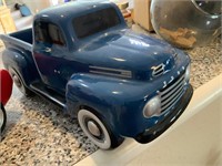 Blue ford truck planter