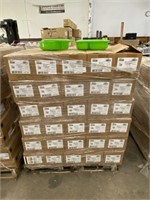 SKID - PLASTIC CONTAINERS APPROX 100 BOXES