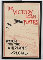 WWI THE VICTORY LOAN FLYERS AIRPLANE TRAIN POSTER