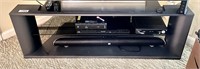 Glass top TV stand 52" w x 19" d x 18" h