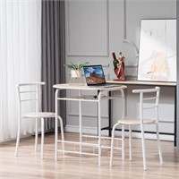N4539  Ktaxon 3P Wood Table & Chair Set, White