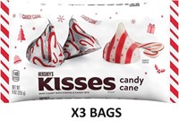 HERSHEY'S KISSES CANDY CANE 255g BAGS X3