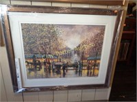Framed Artist Print "Fountain in the Square"