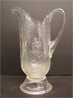 C. 1890's Glass Pitcher with Safety Cyclist's