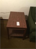 Holiday Group by Mersman wooden end table w/ shelf