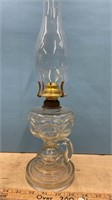 Antique Footed Hand Oil Lamp (15" To Top Of