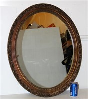 Oval 33x27" Wood Wall Mirror