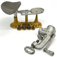 Miniature Cast Iron Scale & Kitchen Grinder