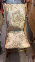 Antique rocking chair - brass tack upholstered