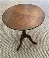 Antique mahogany tilt top table, candle stand,