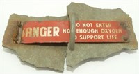Vintage Enamel Danger - Do Not Enter Sign